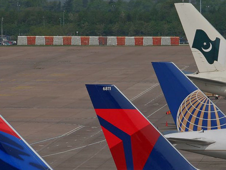 Airplanes parked