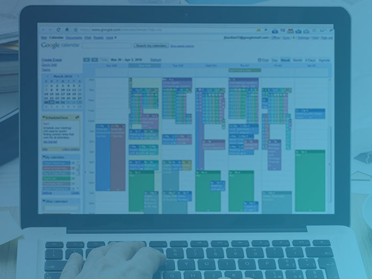 Laptop with a calendar