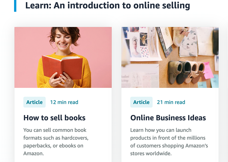 A screenshot of an online selling tutorial on Amazon.